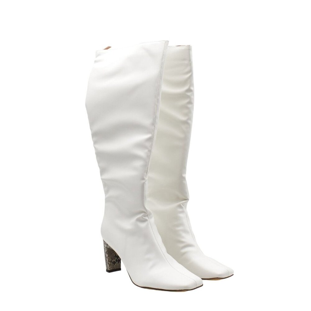 French Connection White Heeled Boots